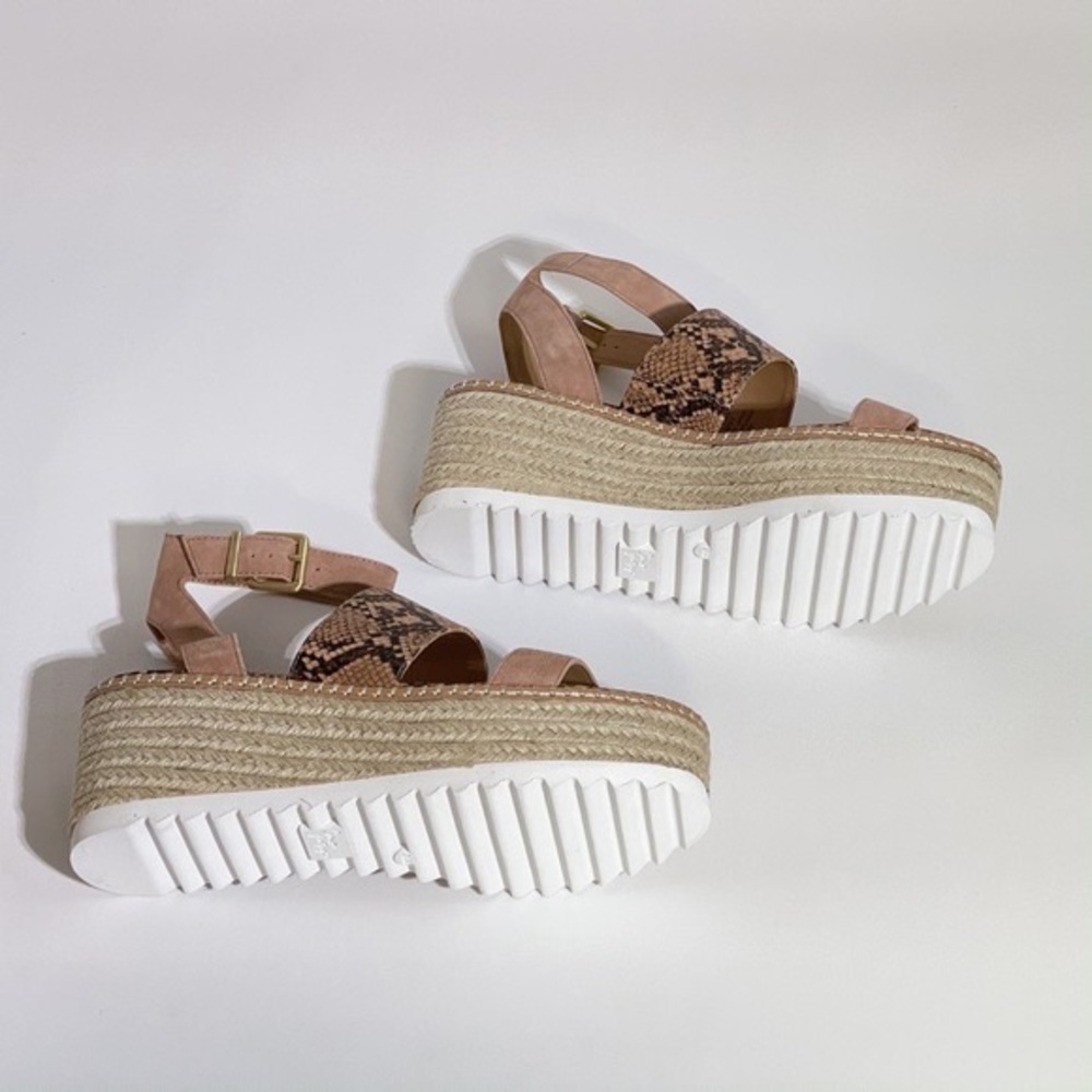 Snake Print Wedge Platform Sandals